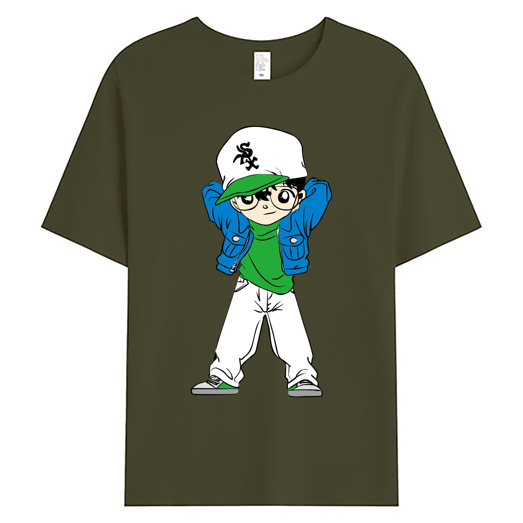 （画像用） 名探偵コナン 江戸川 コナン Detective Conan Conan Edogawa 綿100％ メンズ半袖Tシャツ｜肌触りやわらか＆通気性